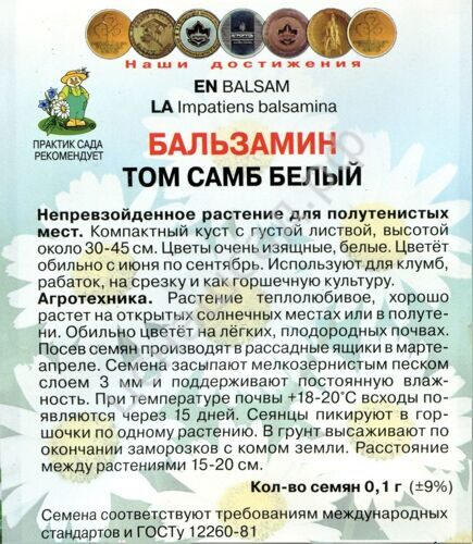 Бальзамин Том Самб белый 0,1гр